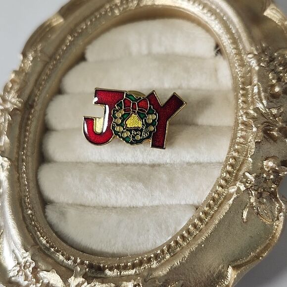 Festive JOY Enamel Pin Vintage - Picture 2 of 4